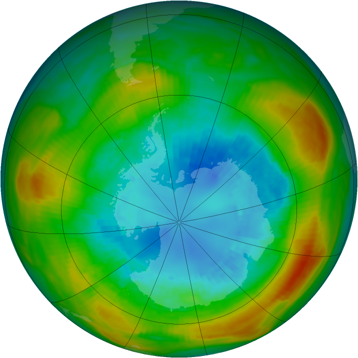 Antarctic ozone map for 02 September 1980